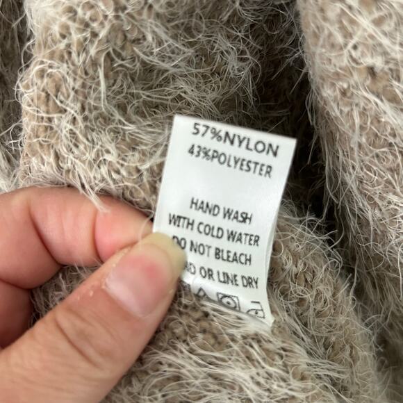 123 Story by Line Up Fuzzy Soft Open Front Animal Print Sweater Cardigan S Small - Picture 7 of 7